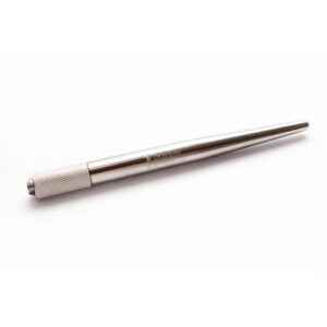 Pen ze stali nierdzewnej do metody microblading oraz piórkowej w makijażu permanentnym w futerale różowym 2w1 P01